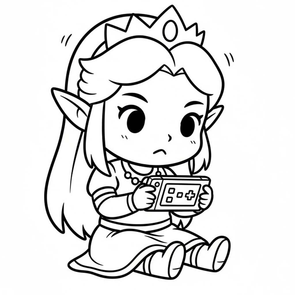 Fise de colorat cu Desenează Zelda imprimabil gratuit