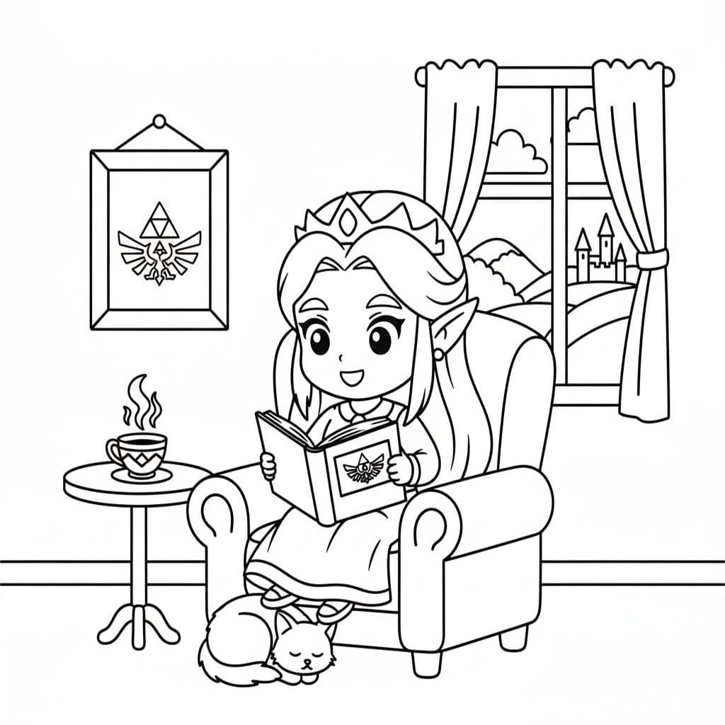 Fise de colorat cu Desenează Zelda imprimabil