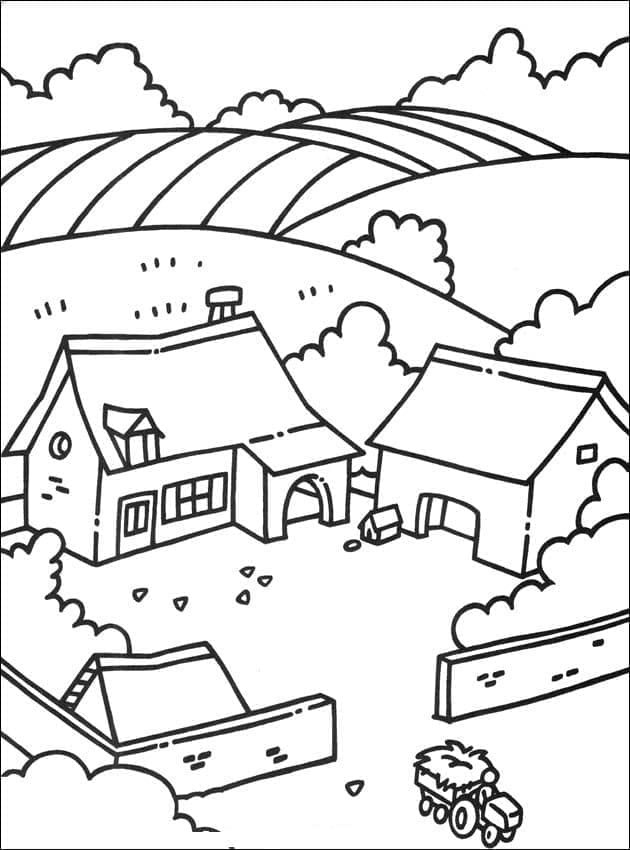 Fise de colorat cu Fermă bazic la copii
