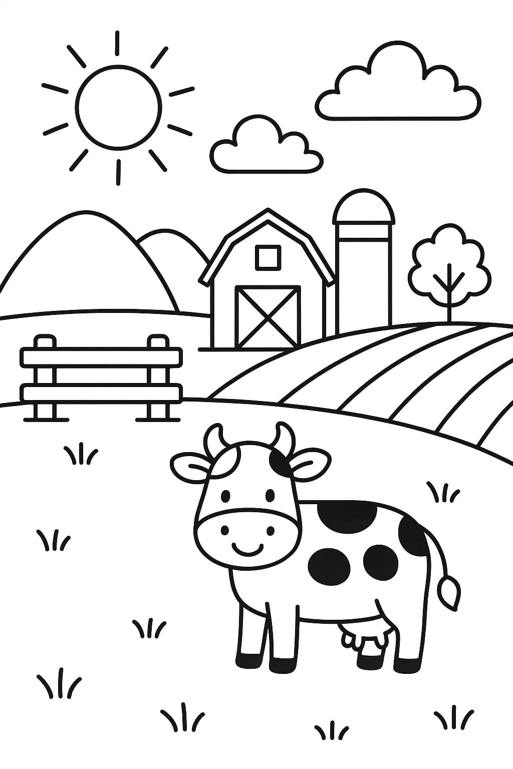 Fise de colorat cu Fermă gratuit imprimabile pentru copii