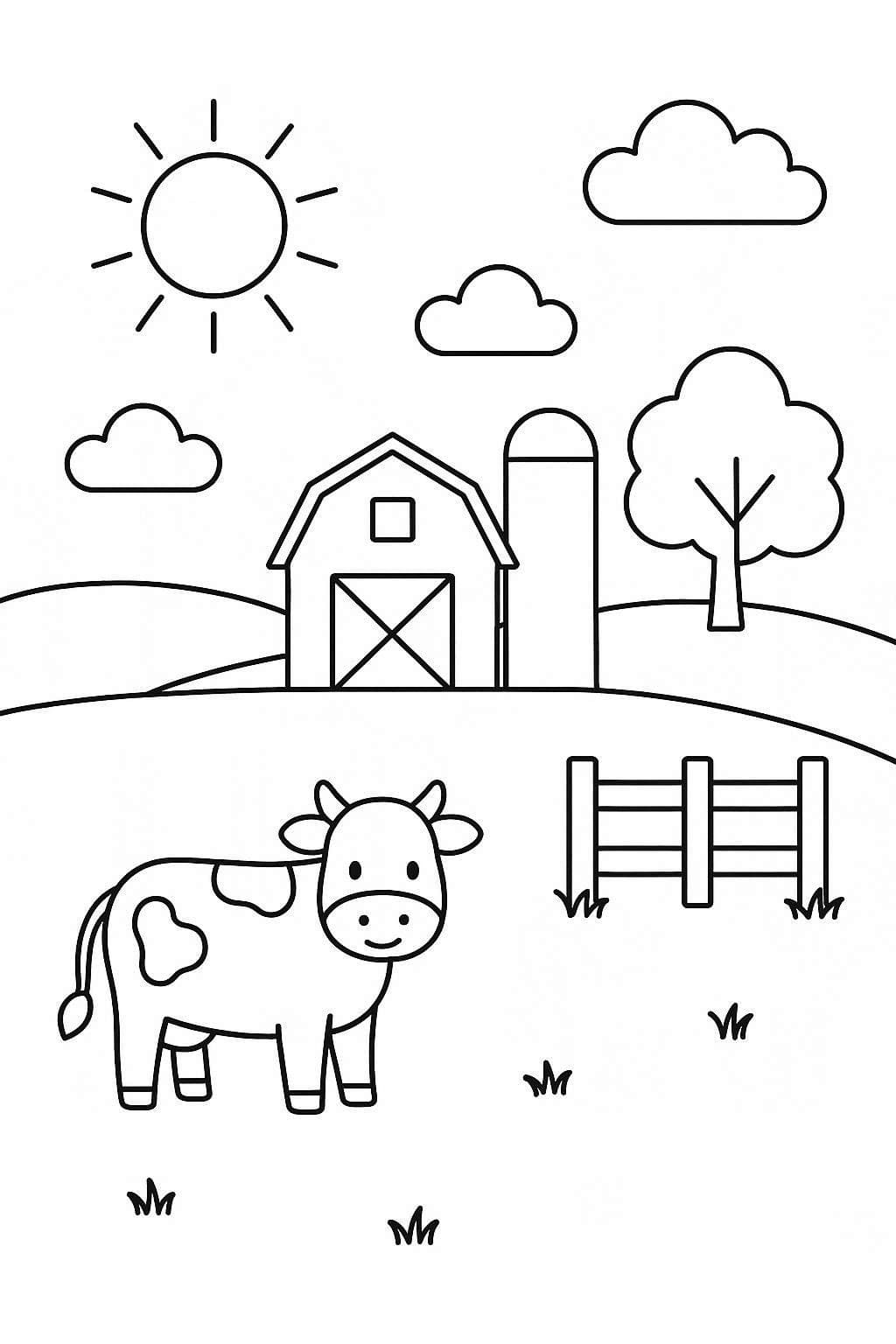 Fise de colorat cu Fermă gratuit pentru copii