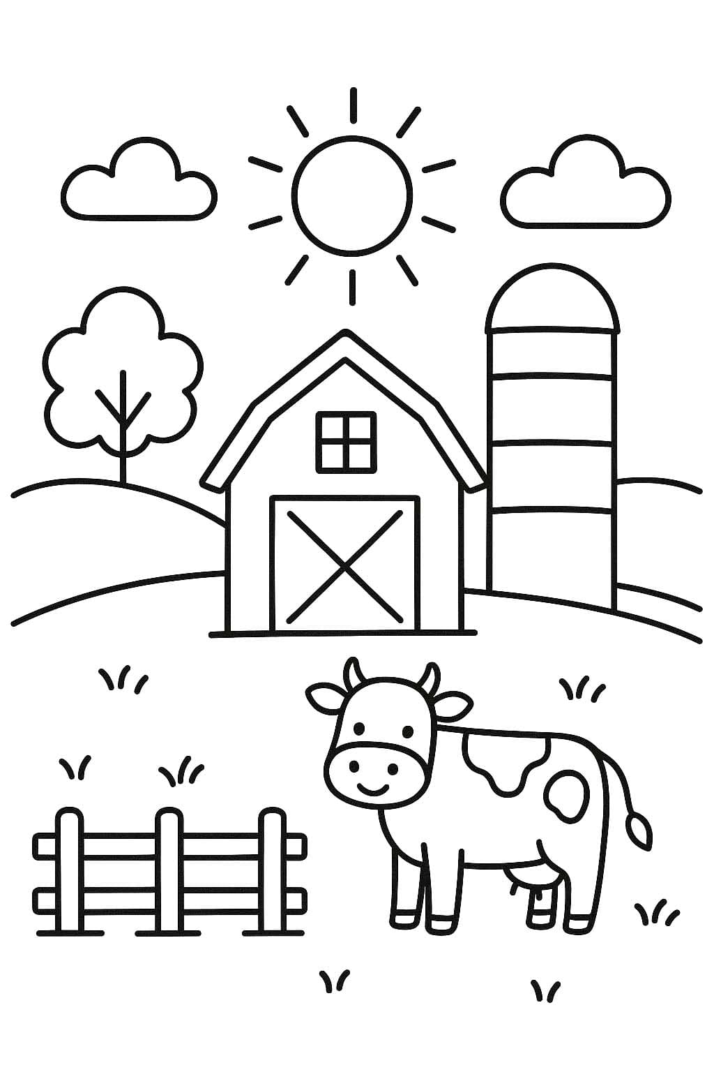 Fise de colorat cu Fermă imprimabile pentru copii
