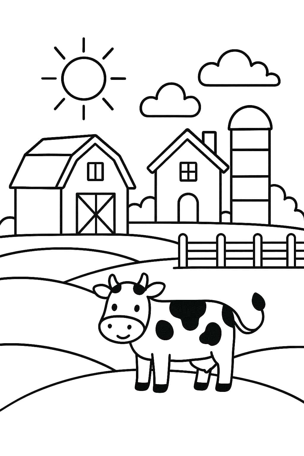 Fise de colorat cu Fermă pentru copii