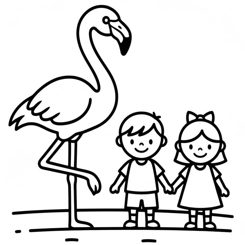 Fise de colorat cu Flamingo imprimabil gratuit