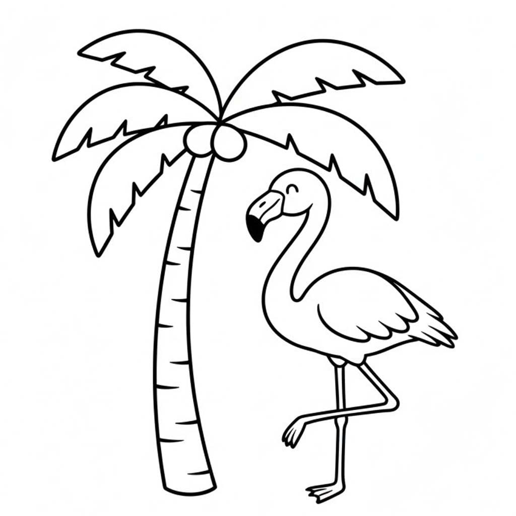 Fise de colorat cu Flamingo imprimabil