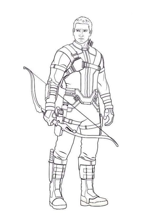 Fise de colorat cu Hawkeye imprimabil gratuit