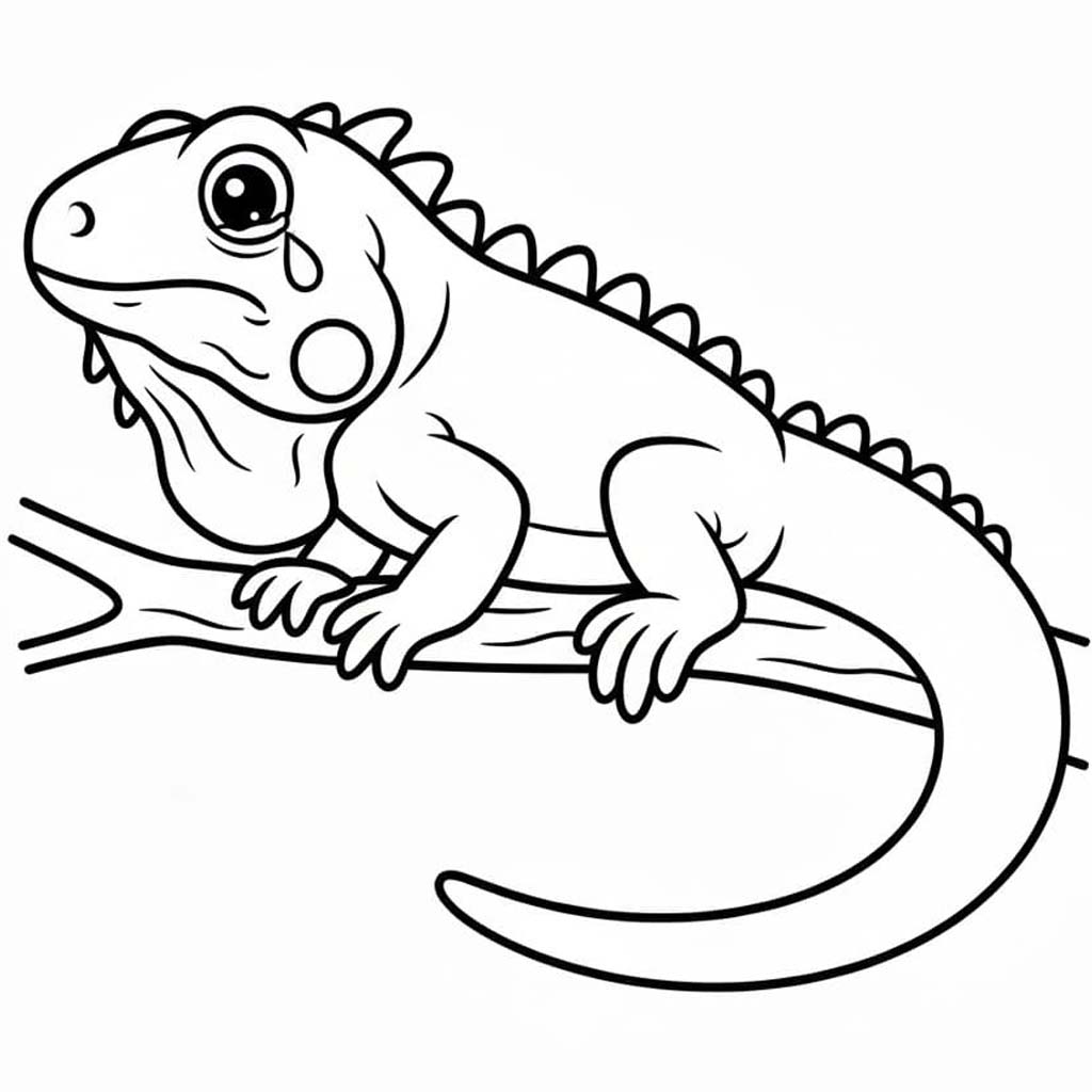 Fise de colorat cu Iguană 1