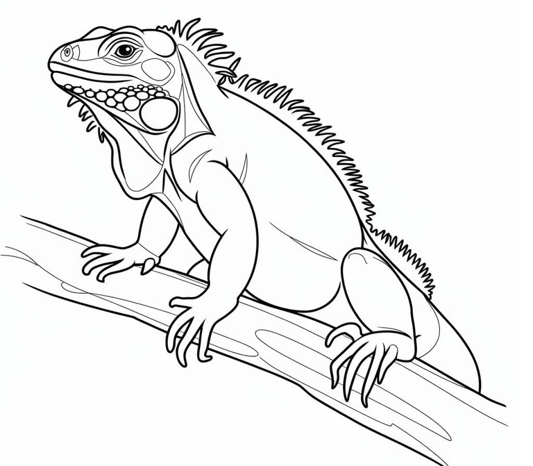 Fise de colorat cu Iguană 3