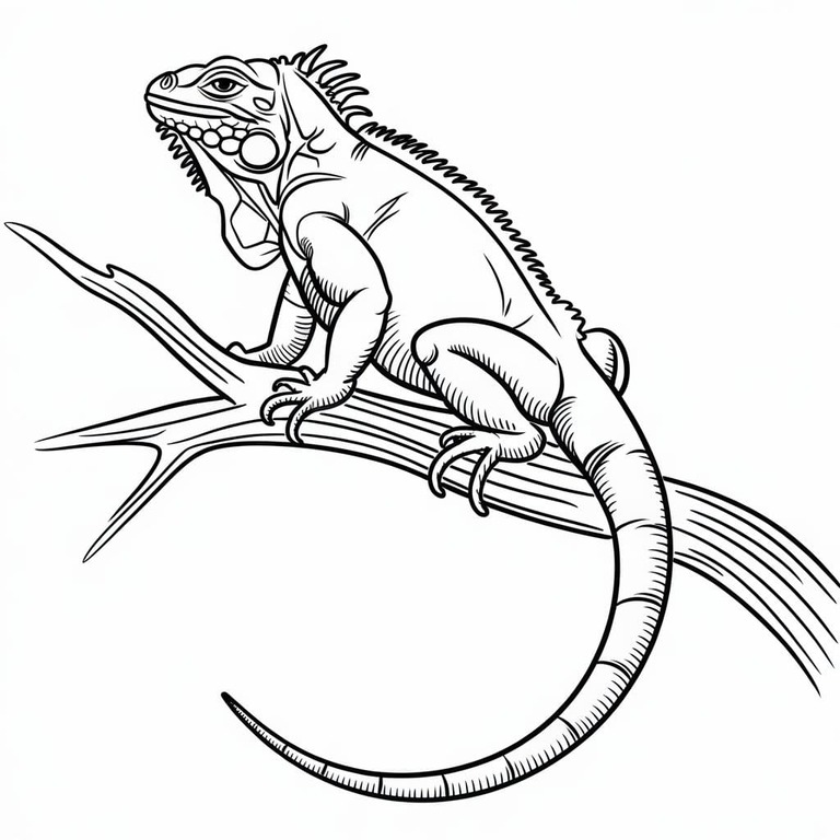 Fise de colorat cu Iguană 4