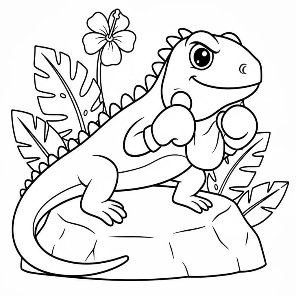 Fise de colorat cu Iguană imprimabil