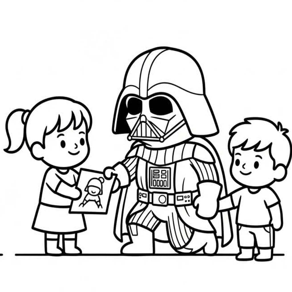 Fise de colorat cu Imagine Darth Vader