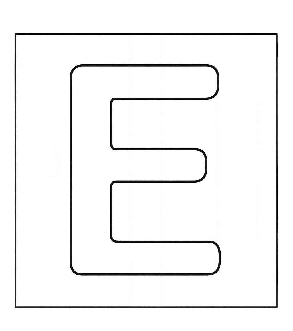Fise de colorat cu Imagine Litera E pentru copii