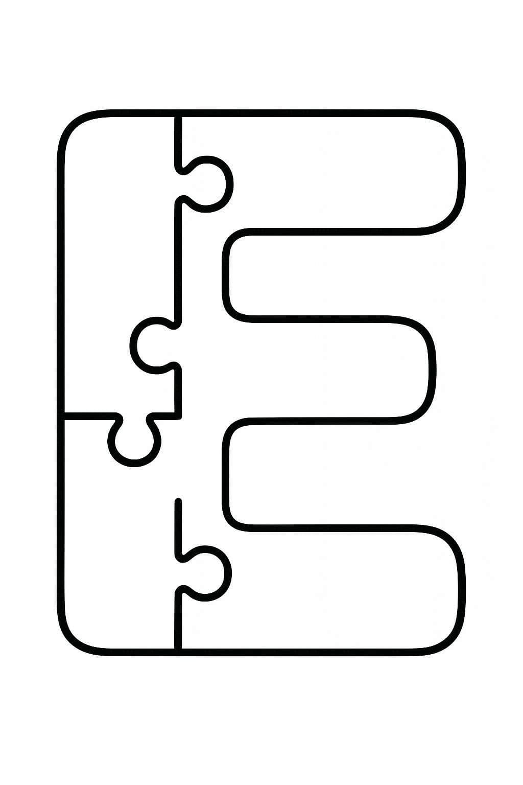 Fise de colorat cu Imagine Litera E