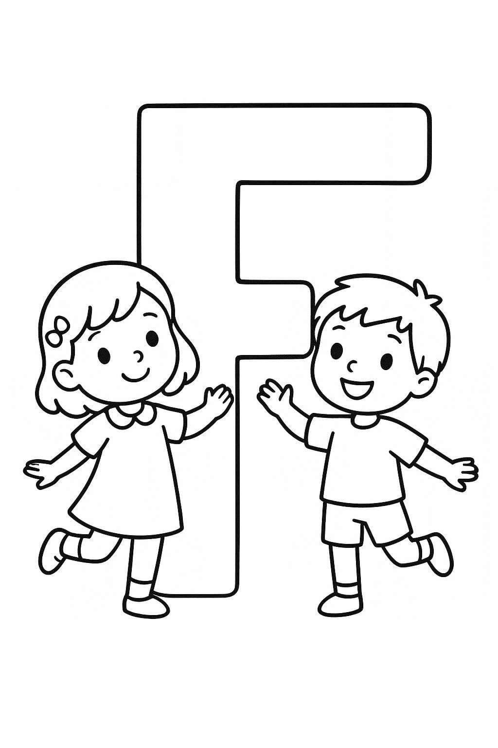 Fise de colorat cu Imagine Litera F imprimabil