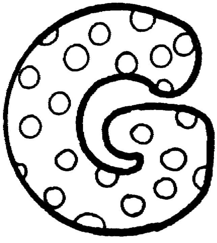 Fise de colorat cu Imagine Litera G imprimabil gratuit