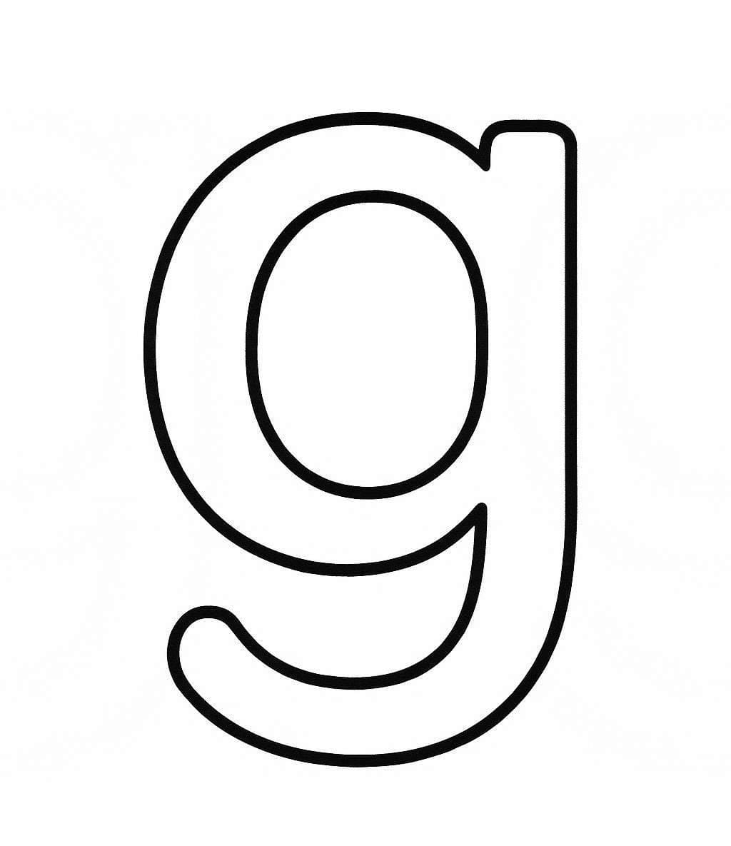 Fise de colorat cu Imagine Litera G imprimabil