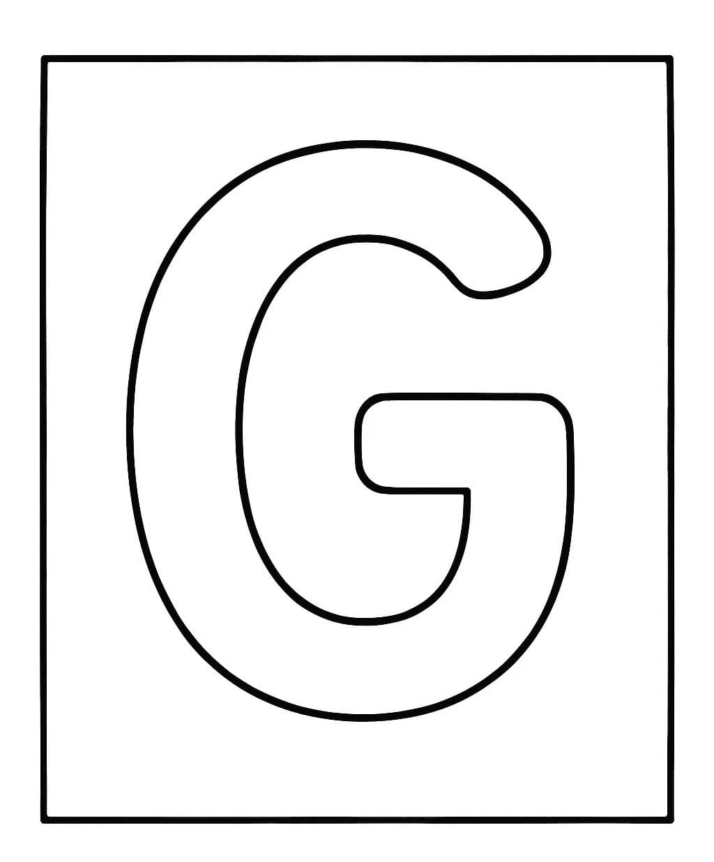 Fise de colorat cu Imagine Litera G