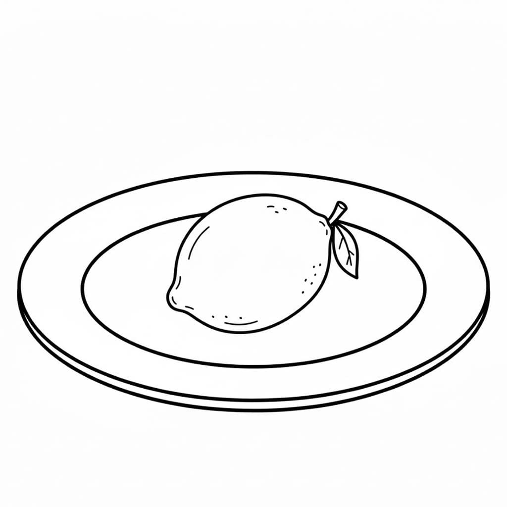 Fise de colorat cu Lămâie imprimabil simplu