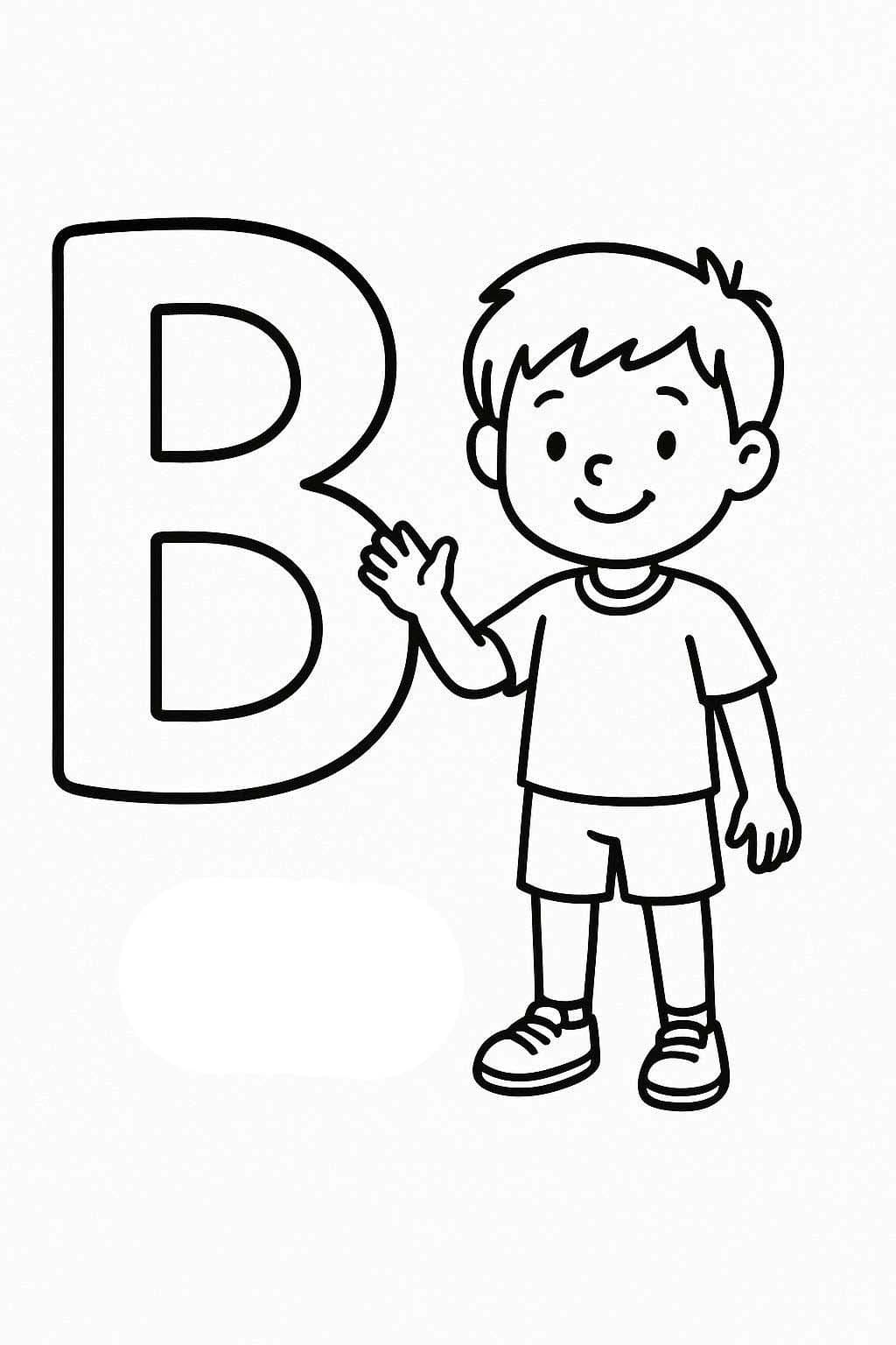 Fise de colorat cu Litera B este pentru Băiat