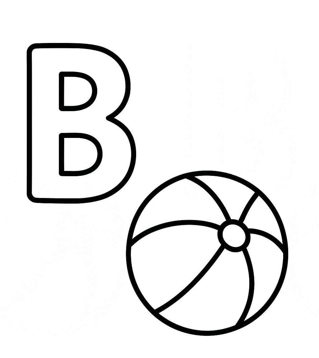 Fise de colorat cu Litera B este pentru Balon