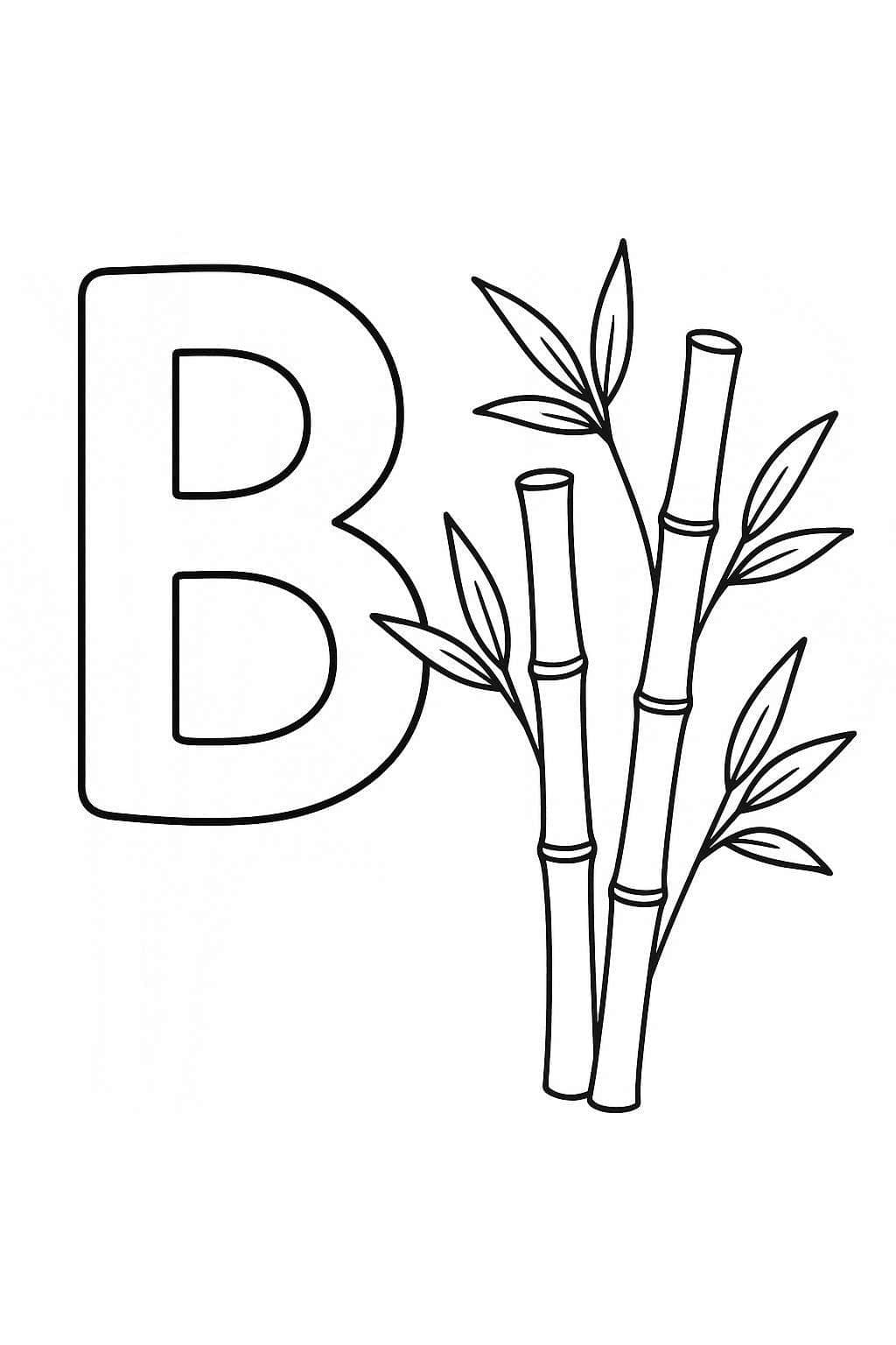 Fise de colorat cu Litera B este pentru Bambus