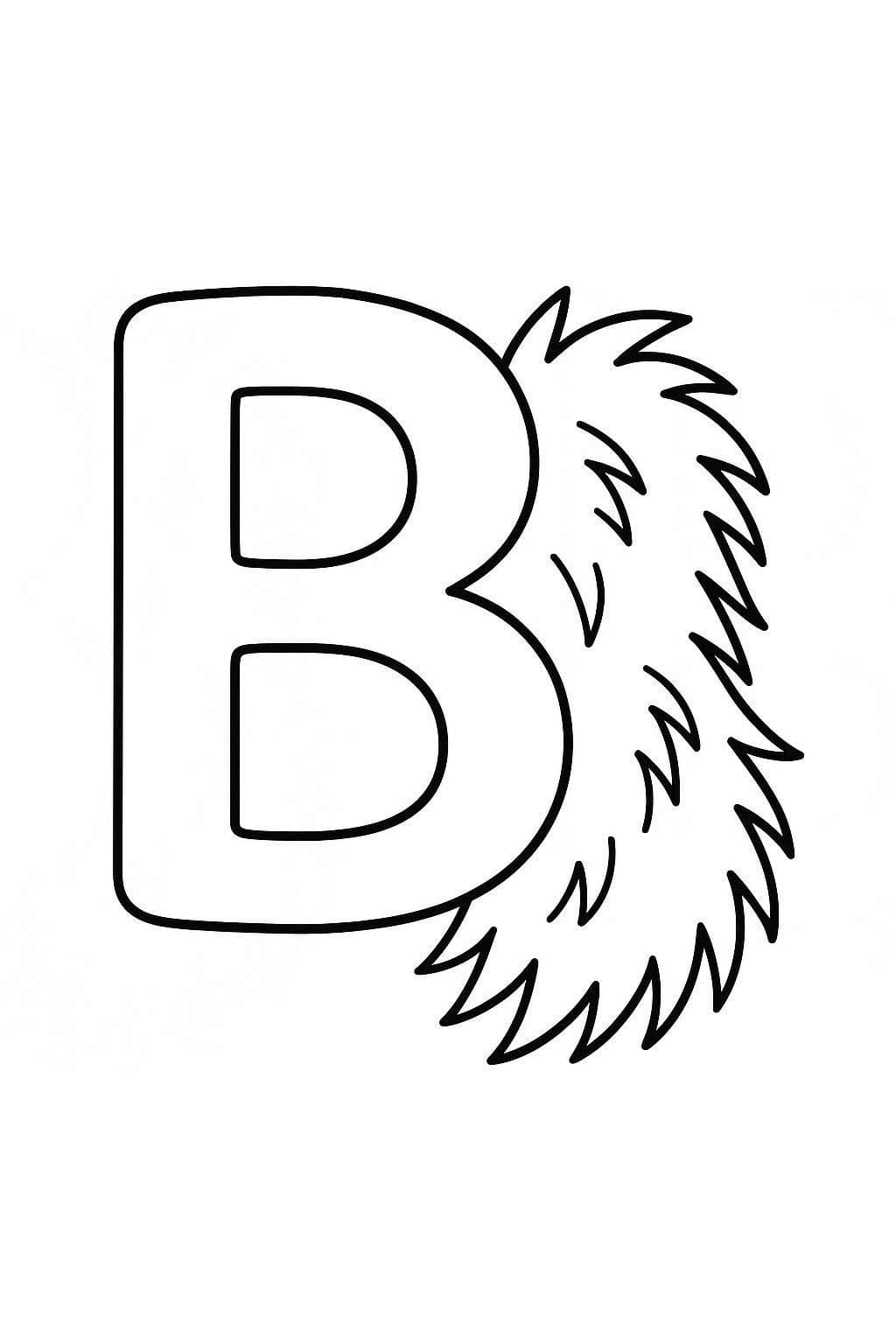 Fise de colorat cu Litera B este pentru Blană