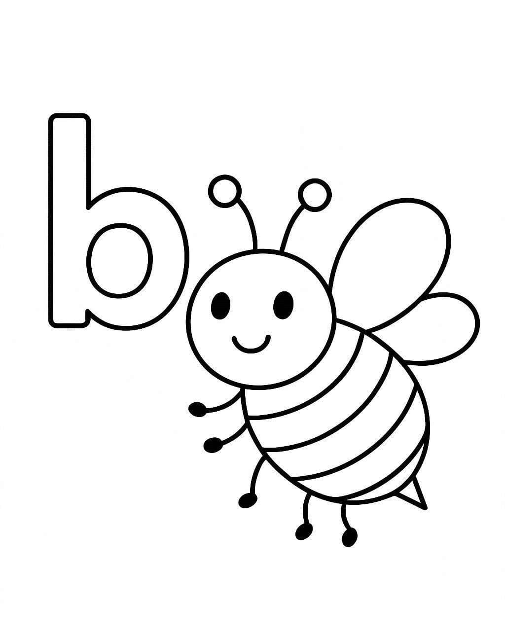 Fise de colorat cu Litera B este pentru Bondar