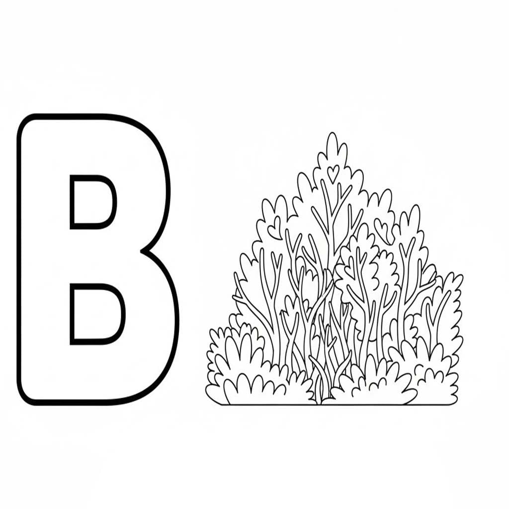 Fise de colorat cu Litera B este pentru Boschet