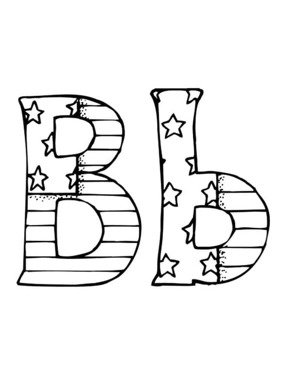 Fise de colorat cu Litera B gratuit imprimabil pentru copii