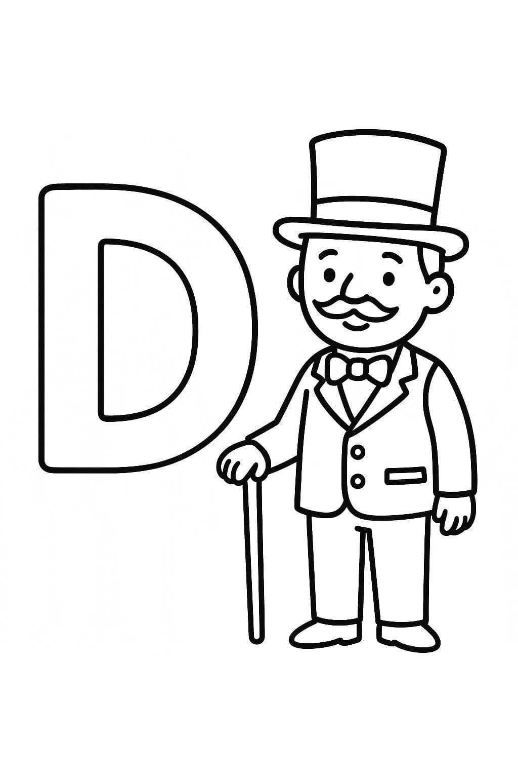 Fise de colorat cu Litera D este pentru Domn