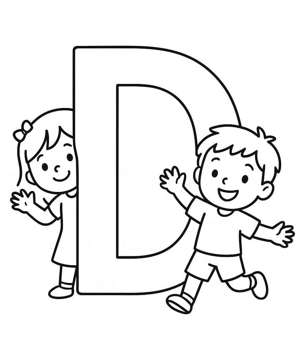 Fise de colorat cu Litera D gratuit