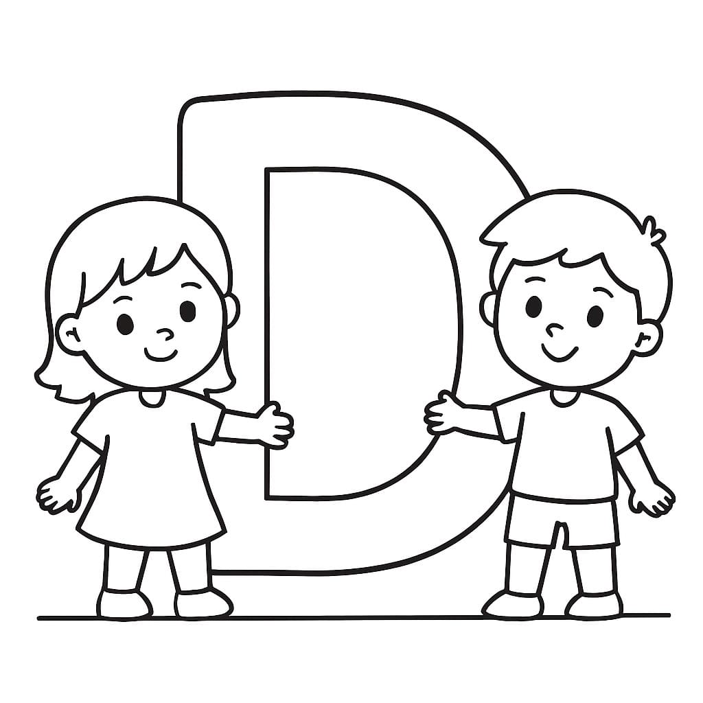 Fise de colorat cu Litera D imprimabil