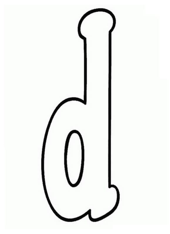 Fise de colorat cu Litera D simplu la copii