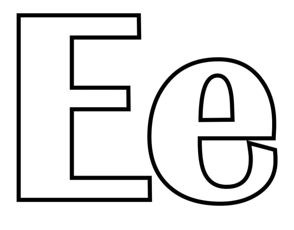 Fise de colorat cu Litera E gratuit imprimabil pentru copii
