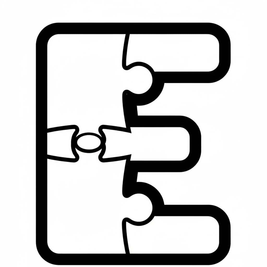 Fise de colorat cu Litera E imprimabil gratuit