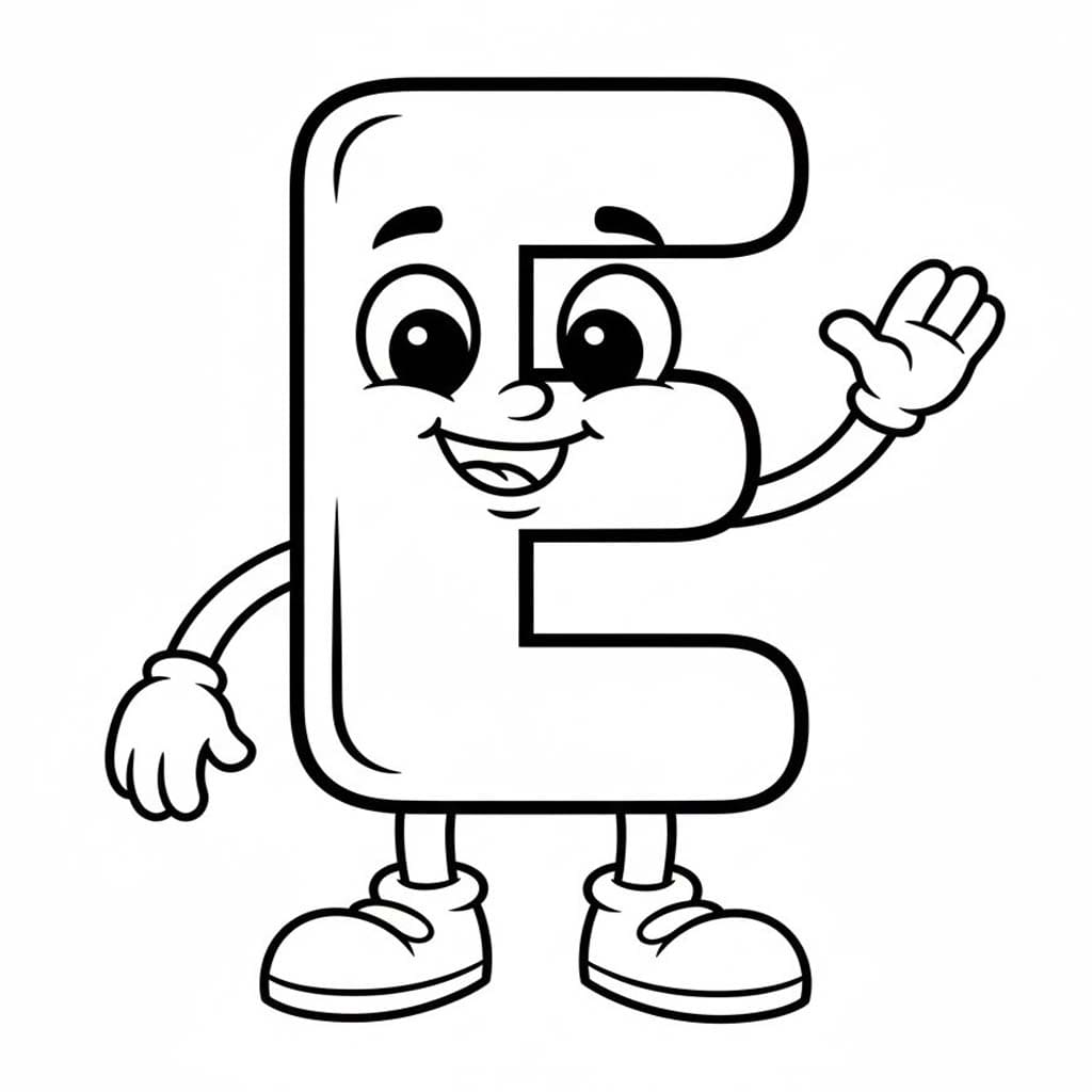 Fise de colorat cu Litera E imprimabil