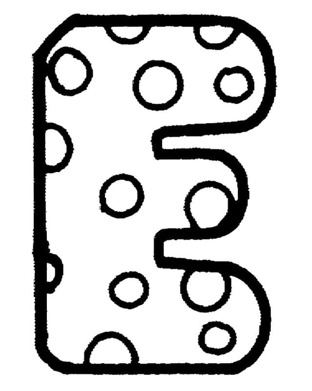 Fise de colorat cu Litera E uşor la copii