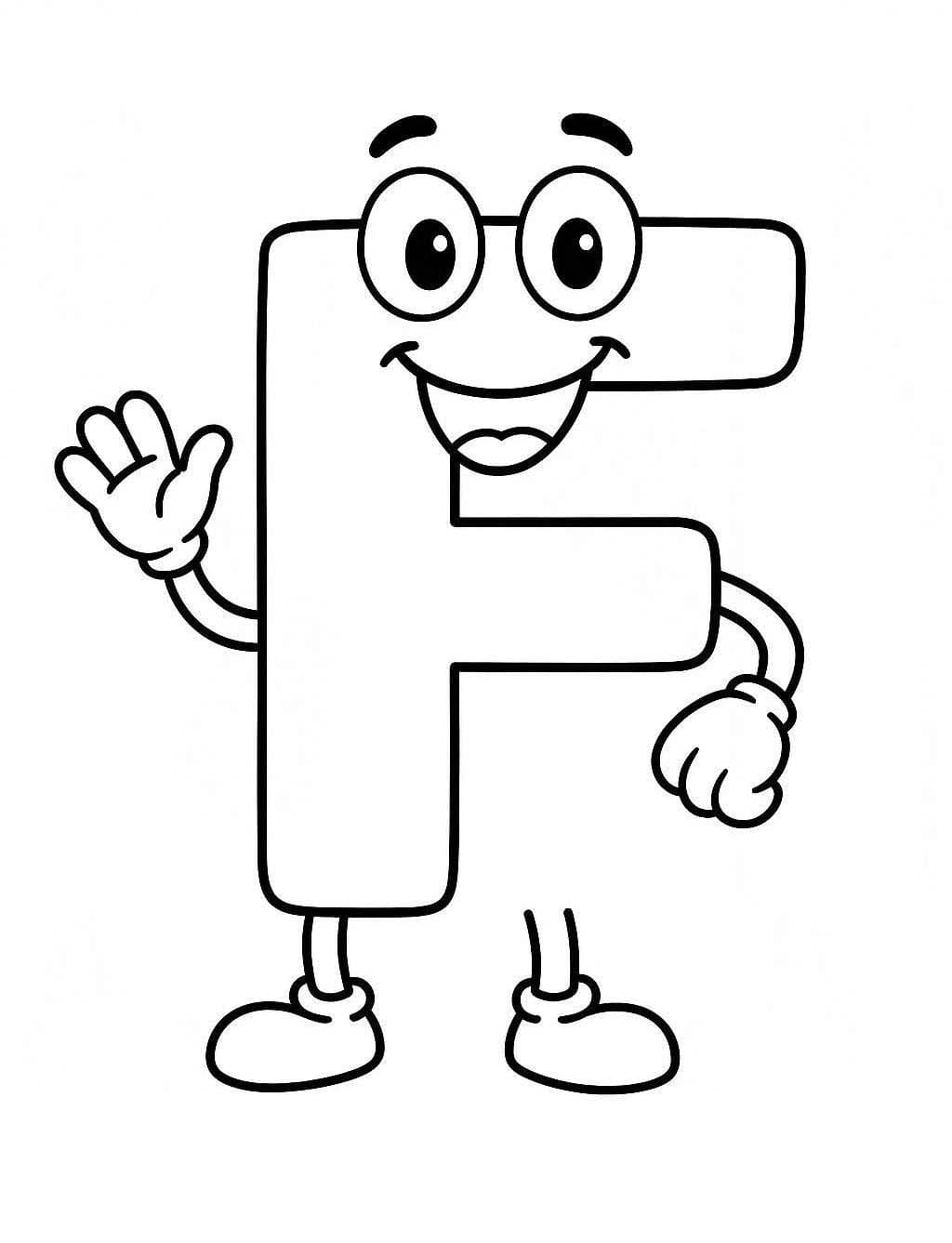 Fise de colorat cu Litera F bazic la copii