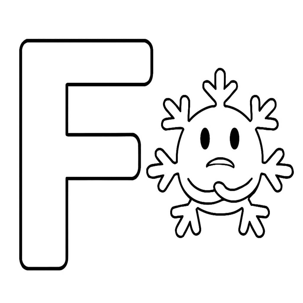 Fise de colorat cu Litera F este pentru Frig