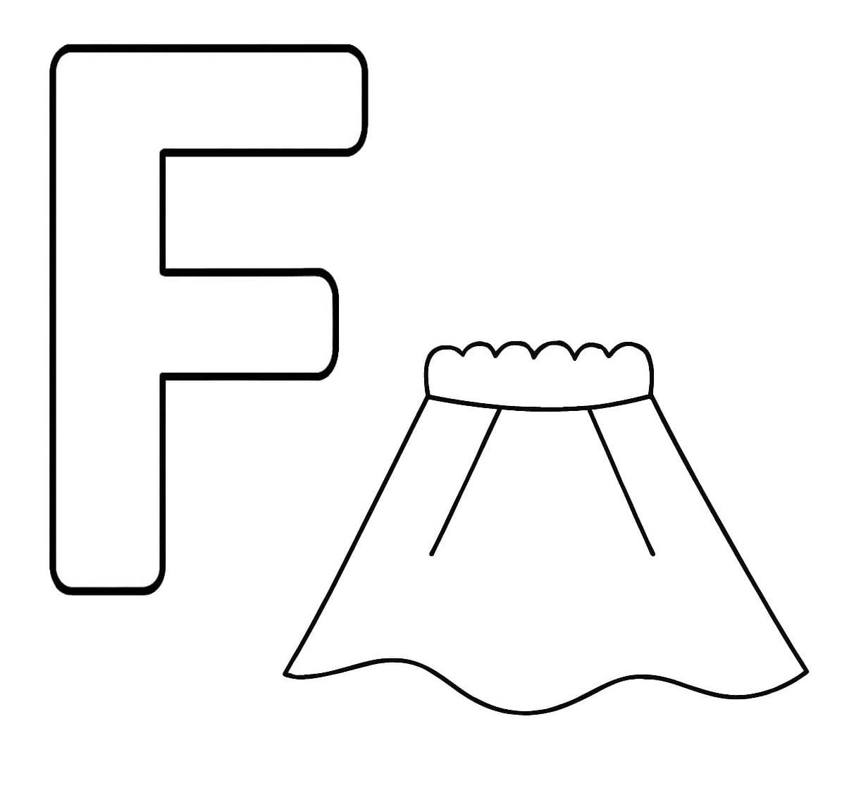 Fise de colorat cu Litera F este pentru Fustă