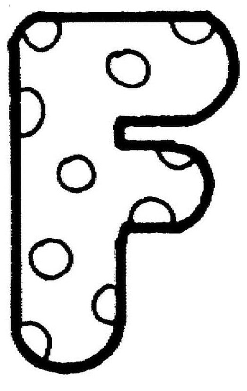 Fise de colorat cu Litera F gratuit imprimabile pentru copii