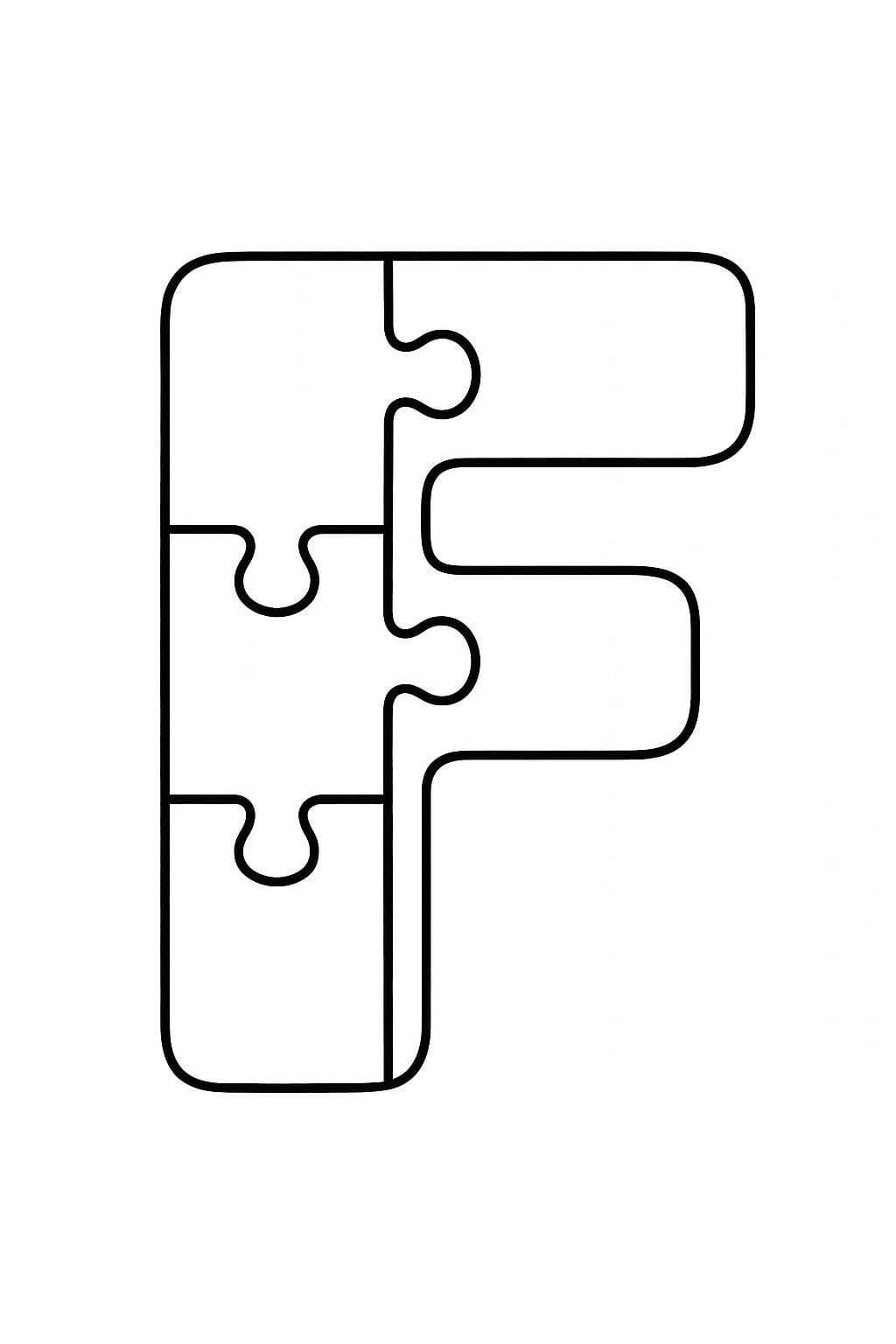 Fise de colorat cu Litera F uşor la copii