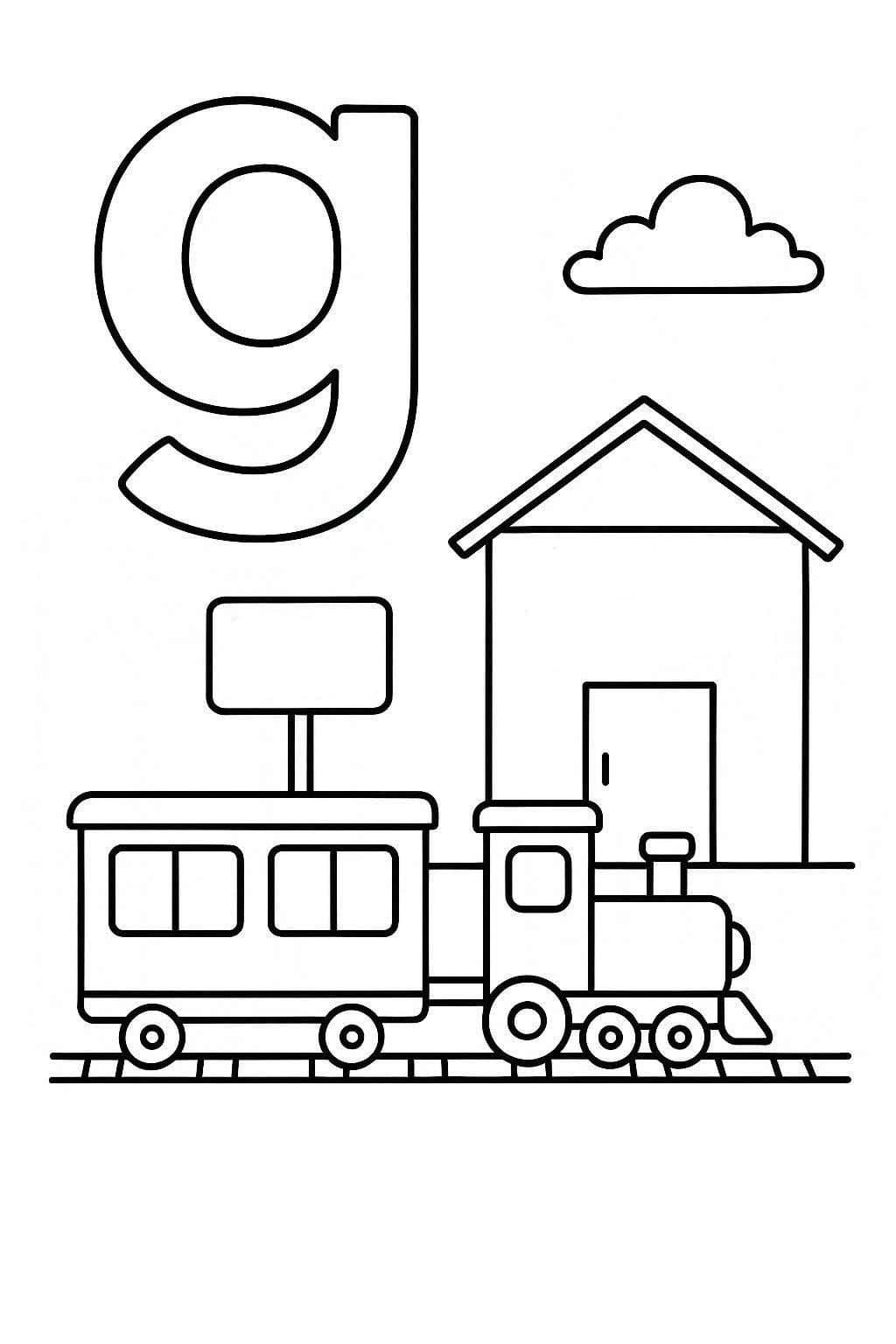 Fise de colorat cu Litera G este pentru Gară