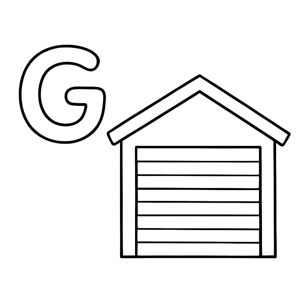 Fise de colorat cu Litera G este pentru Garaj