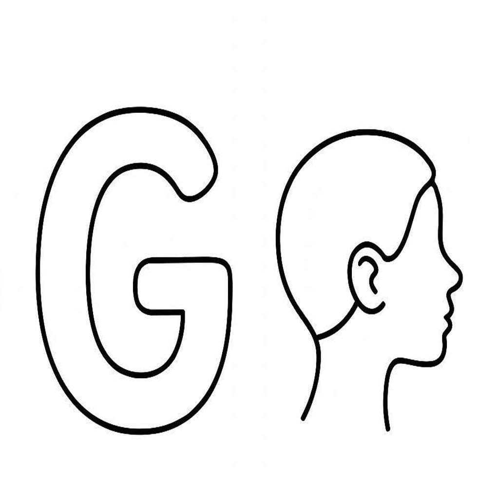 Fise de colorat cu Litera G este pentru Gât