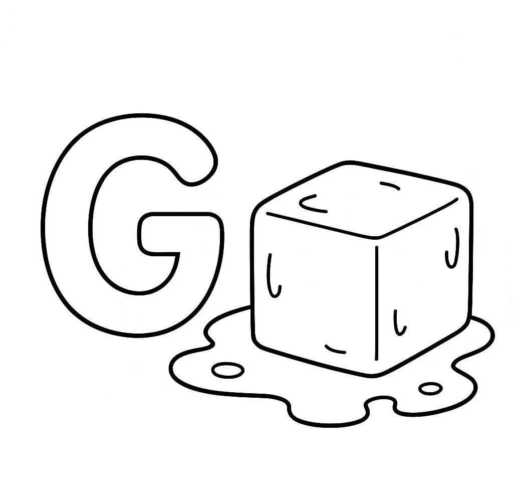 Fise de colorat cu Litera G este pentru Gheață
