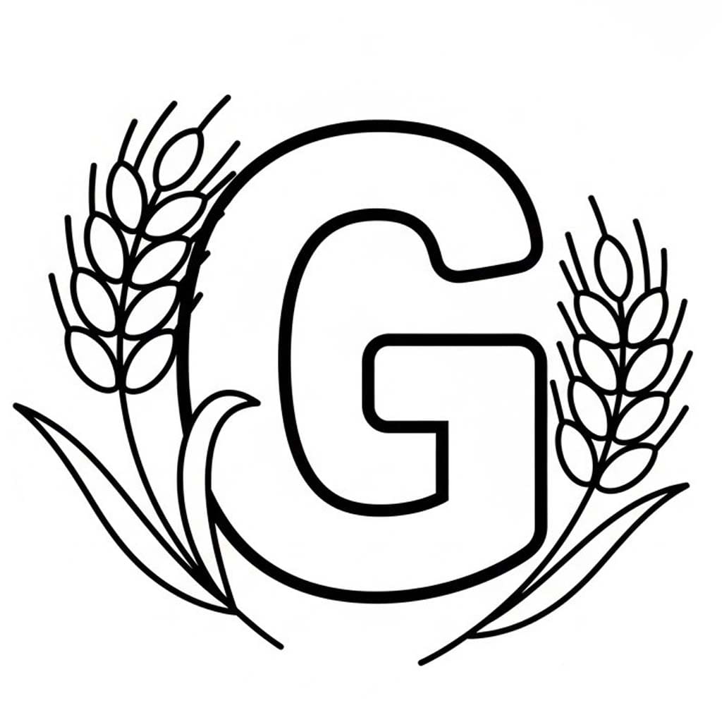 Fise de colorat cu Litera G este pentru Grâu