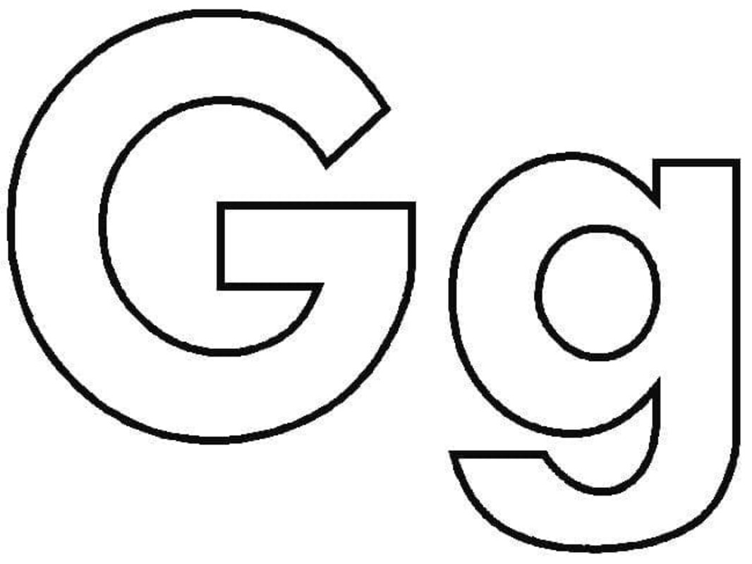 Fise de colorat cu Litera G gratuit pentru copii