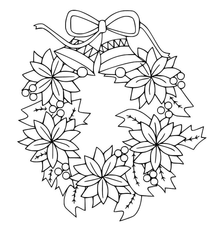 Fise de colorat cu Poinsettia imprimabil gratuit uşor