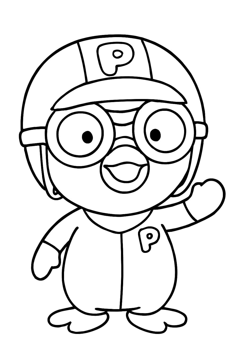 Fise de colorat cu Pororo bazic la copii